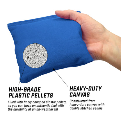 GoSports Official Regulation Cornhole Bean Bags Set of 8 – for Competitive Cornhole Games - All Weather - Red and Blue