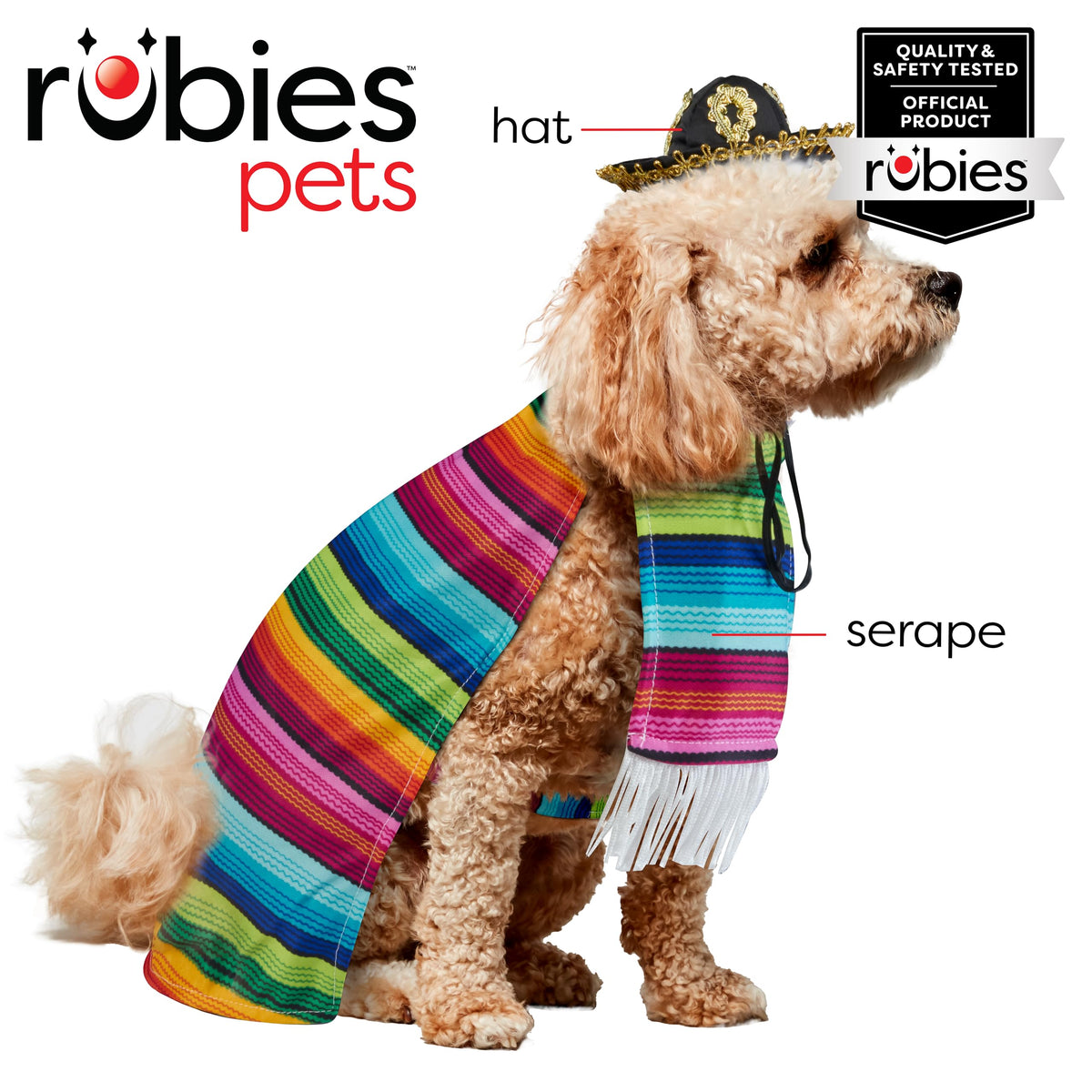 Rubies Costume Co Halloween Classics Collection Pet Costume, Medium, Mexican Serape
