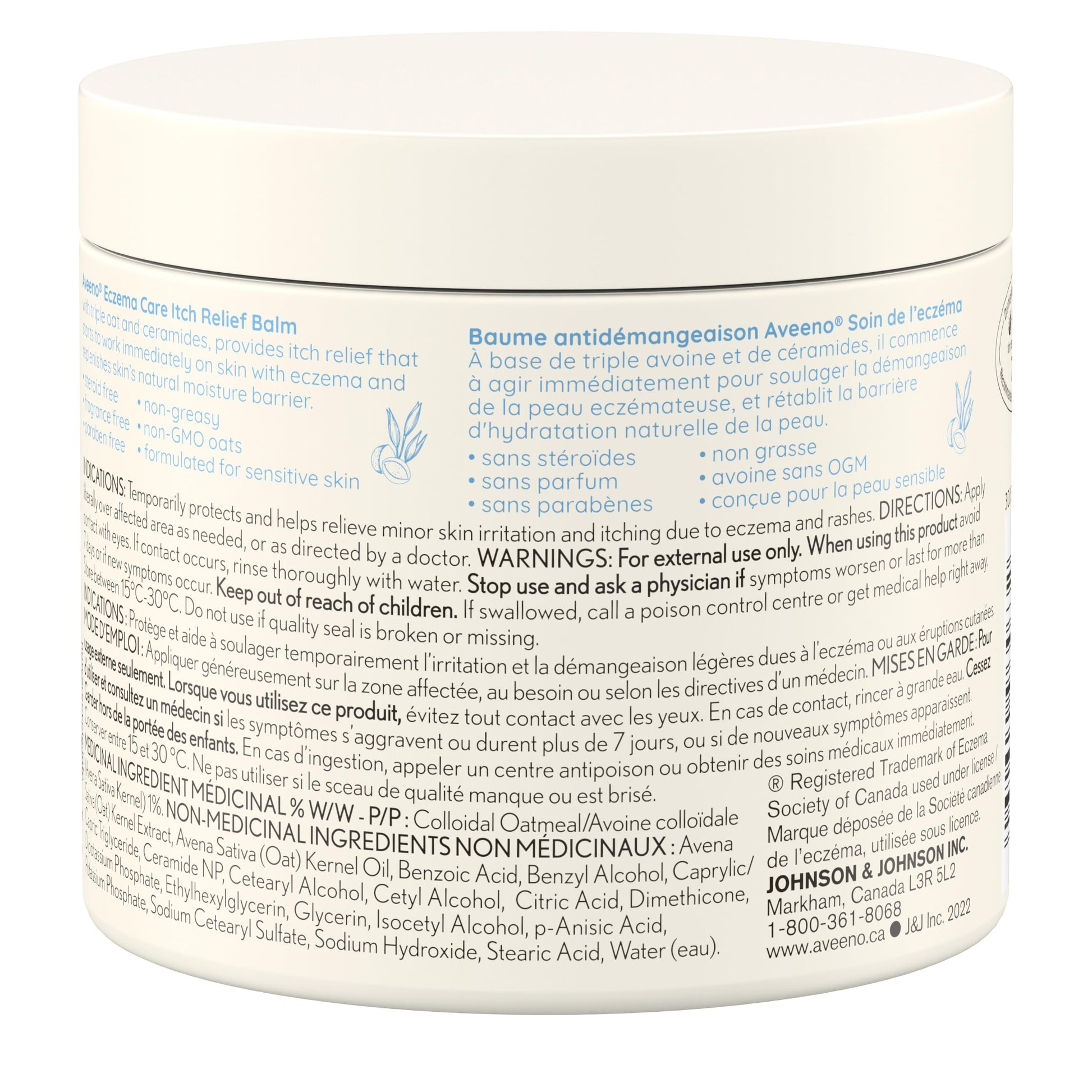 Aveeno Eczema Care Itch Relief Balm, Colloidal Oatmeal Eczema Cream for Instant Itchy Skin Relief, Intense Moisturizing Balm for Sensitive, Eczema-Prone Skin, Steroid- & Fragrance-Free, 311g - Available at All In One Marketplace Canada