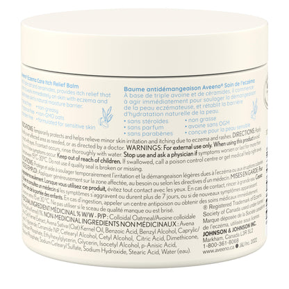 Aveeno Eczema Care Itch Relief Balm, Colloidal Oatmeal Eczema Cream for Instant Itchy Skin Relief, Intense Moisturizing Balm for Sensitive, Eczema-Prone Skin, Steroid- & Fragrance-Free, 311g - Available at All In One Marketplace Canada