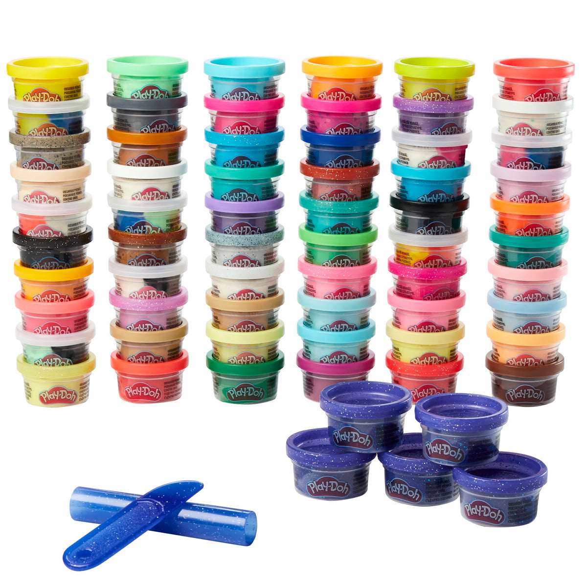 Play-Doh Ultimate Color Collection 65-Pack of Modeling Compound Christmas Stocking Stuffers,1-Oz Cans - Sapphire, Sparkle, Confetti, Metallic & Color Burst (Amazon Exclusive) 🍁 All In One Marketplace Canada