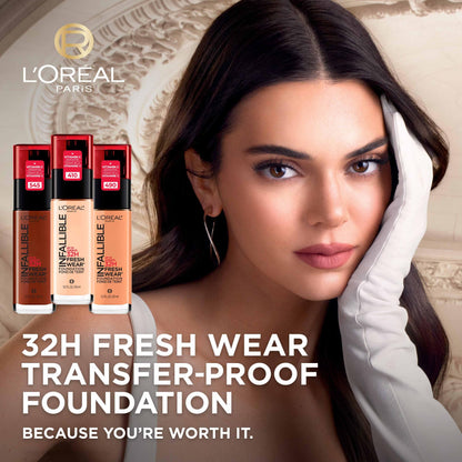 L'Oreal Paris Liquid Foundation, Full Coverage Foundation, Lasting Wear Makeup, With Vitamin C, Infallible Fresh Wear, Shade: 420 True Beige, Pack of 1