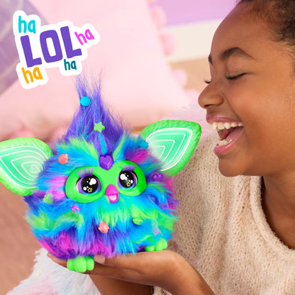 Furby Galaxy Edition, Glow in the Dark, 15 Fashion Accessories, Interactive Plush Toys for 6 Year Old Girls & Boys & Up, Voice Activated Animatronic (English Version)
