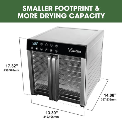 Excalibur 8 Tray Select Digital Dehydrator, in Stainless Steel (DH08SCSS13)