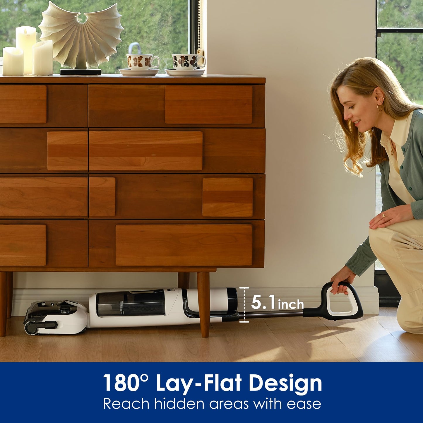 Tineco Floor ONE Stretch S6 Cordless Wet Dry Vacuum Cleaner, 180°Lay-Flat Smart Vacuum Mop, 40 Minutes Long Runtime 158℉ Flashdry Self-Cleaning, Dual-Sided Edge Cleaning Lightweight Floor Cleaner - Available at All In One Marketplace Canada