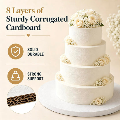 12 Inch Cake Drums, Cake Drum 12 Inch Round White(12-Pack) 1/2 Inch Thick Cake Drum Sturdy, Greaseproof for Birthday Wedding Multi-Tiered Party Cake Drums by GoldenBakeryFamily 🍁 All In One Marketplace Canada