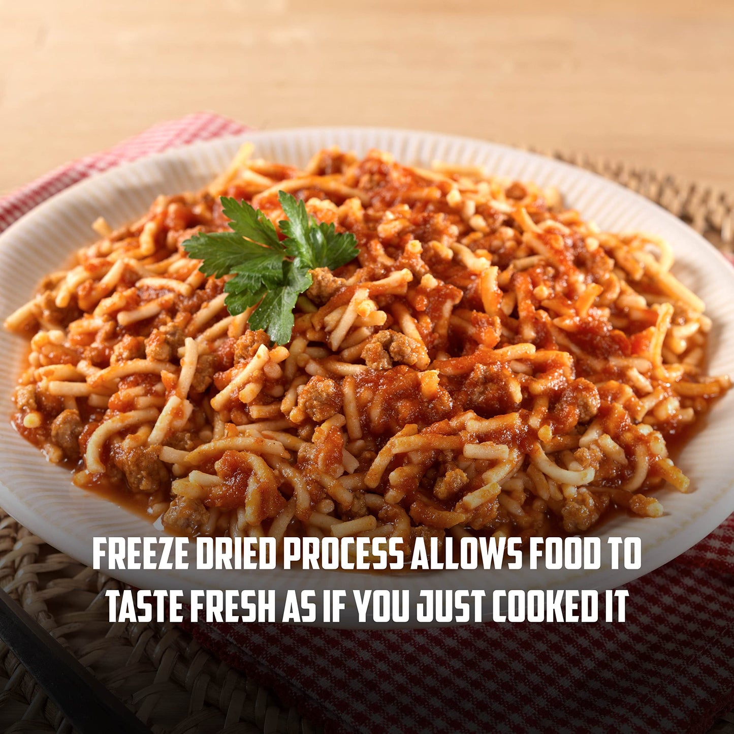 Mountain House Spaghetti with Meat Sauce Pouch| Freeze Dried Backpacking & Camping Food | Survival & Emergency Food | Entree Meal | Easy to Prepare | Delicious and Nutritious | Single Pouch Mountain House