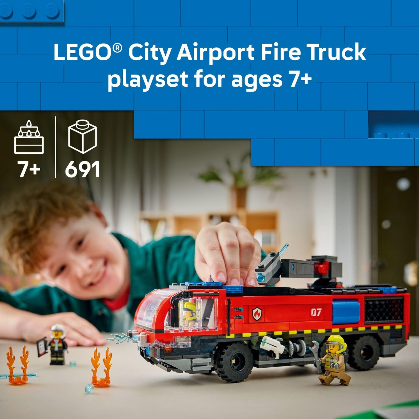 LEGO City Airport Fire Truck Kids Building Toy - Pretend Play Emergency Vehicle for Boys & Girls, Ages 7+ - Fire Engine Toy W/ 4 Firefighter Minifigures - Gift Idea for Birthdays - 60499 🍁 All In One Marketplace Canada LEGO