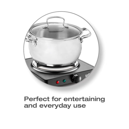 Salton Single Coil Portable Electric Cooktop | 1000 Watts | Lightweight & Compact | Variable Temperature Control | Perfect for Dorms, Offices, Camping | Black | 100% Canadian-owned & operated - Available at All In One Marketplace Canada