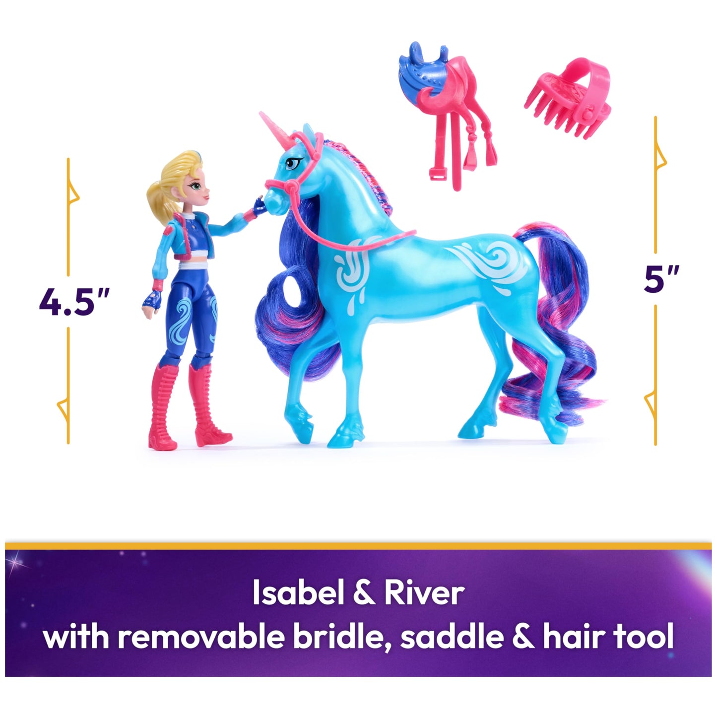 Unicorn Academy, Isabel & River with 2 Accessories & Hair Tool, Dolls & Unicorn Toys for Girls Ages 4 and Up 🍁 All In One Marketplace Canada