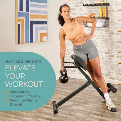 Lifepro Roman Chair Workout Bench, Back Extension, Home Gym Equipment