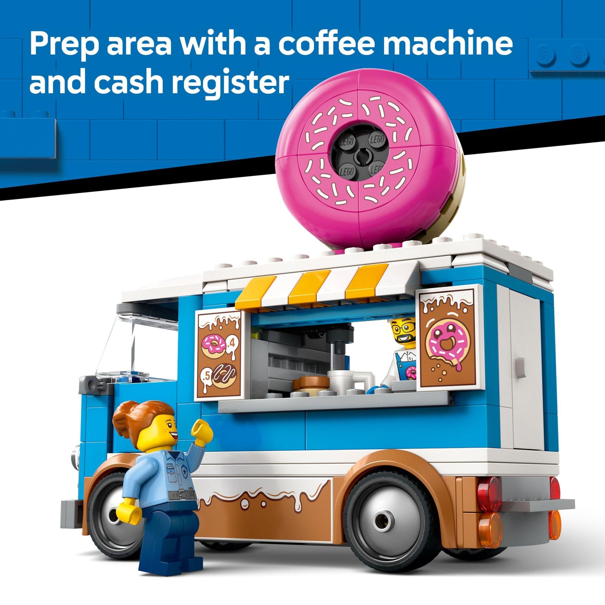 LEGO City Donut Truck Toy - Building Toy for Kids, Boys and Girls, Ages 5+ - Mobile Donut Stand with 2 Minifigures and Other Accessories - Fun Gift Idea for Birthdays and Holidays - 60452 LEGO