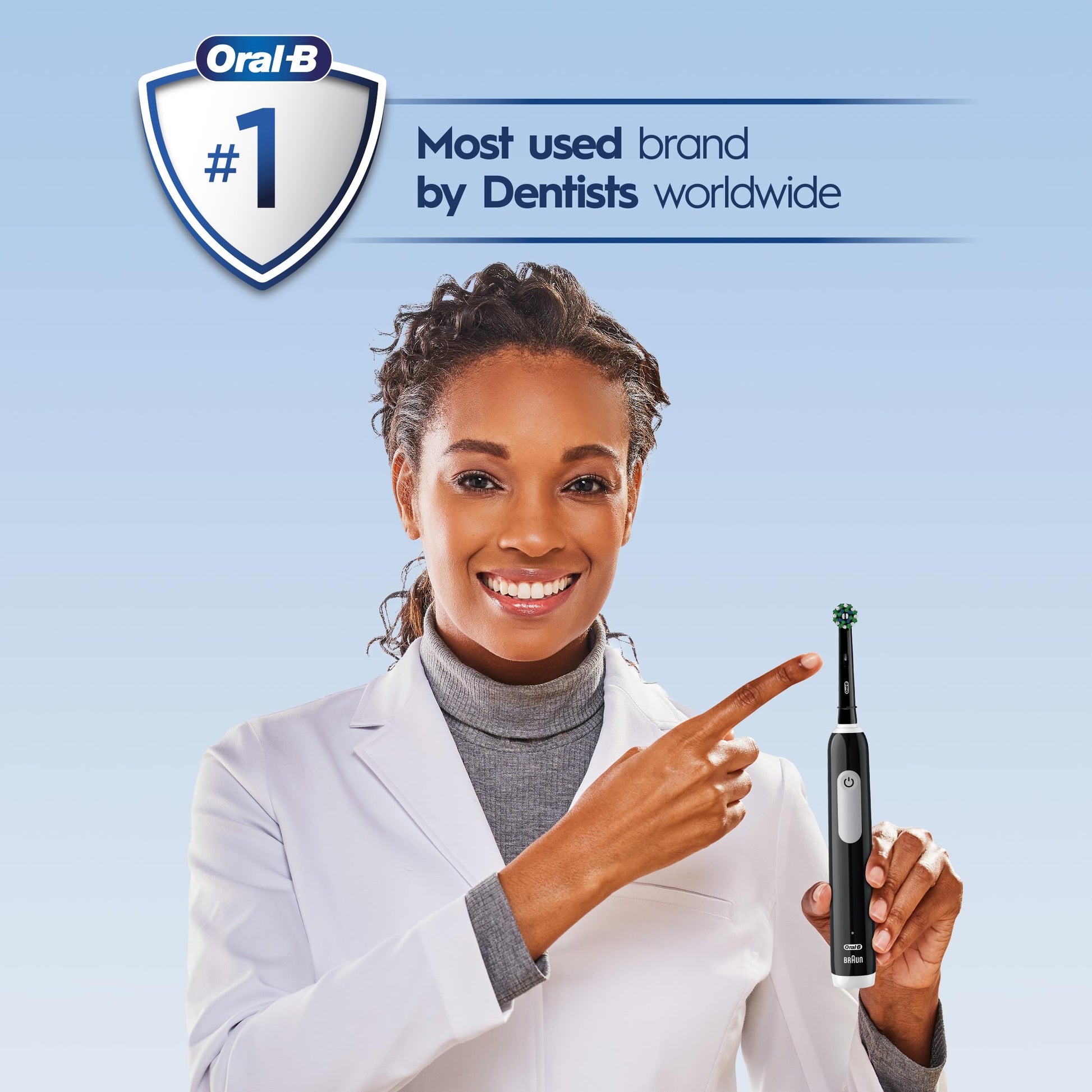 Oral-B Pro 1000 Electric Toothbrush, Black, Rechargeable Power Toothbrush with 1 Brush Head