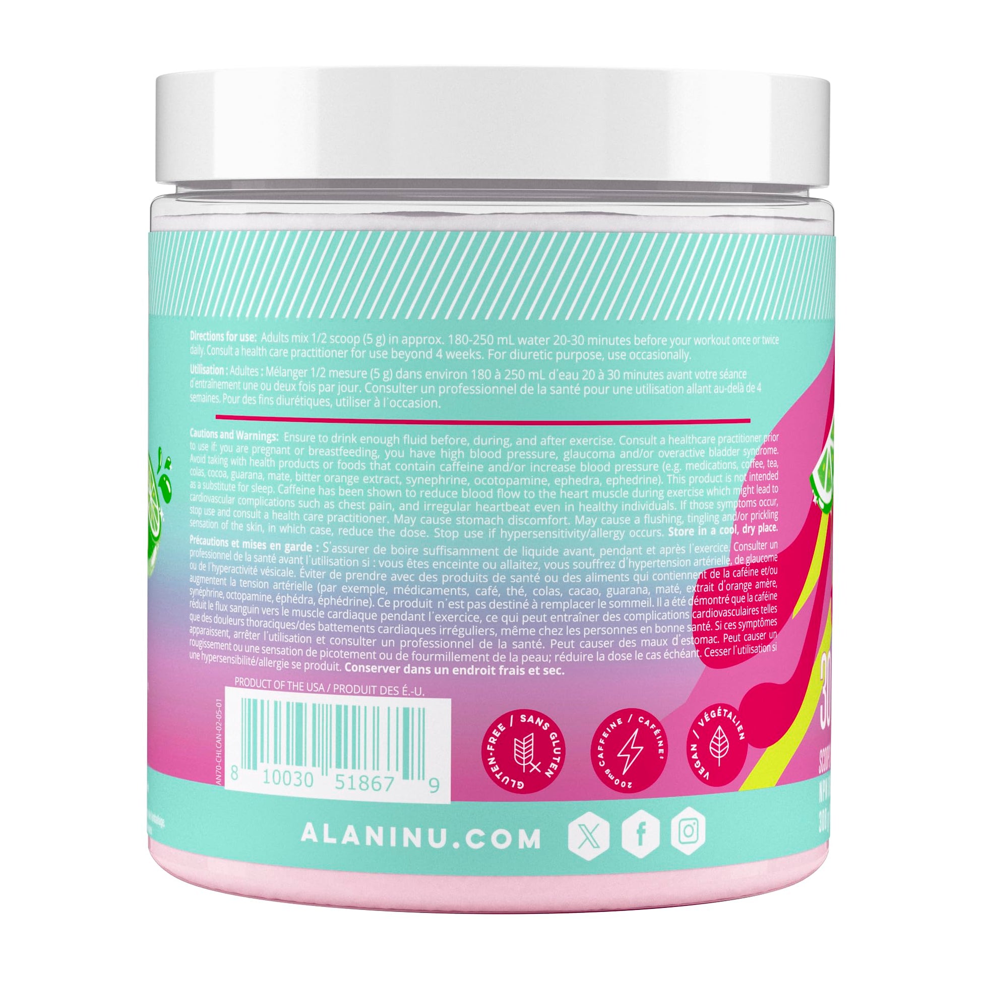 Alani Nu Pre Workout Powder | Amino Energy Boost | Endurance Supplement | Sugar Free | 100mg Caffeine | L-Theanine, Beta-Alanine, Citrulline | 30 Servings (Cherry Twist) Alani Nu