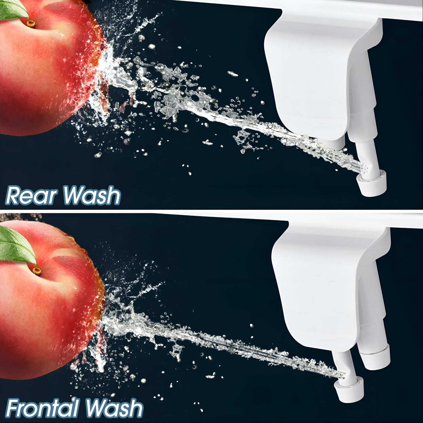 BIGCOW Bidet Attachment for Toilet, Ultra-Slim Dual Nozzle (Frontal & Rear Wash) Hygienic Toilet Bidet, Fresh Cold Water Pressure Adjustable Bidet Attachment with Stainless Steel Inlet - Available at All In One Marketplace Canada