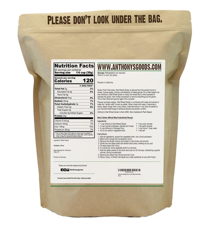 Anthony's Vital Wheat Gluten Powder, Non GMO, Vegan, High Protein, 1.81 Kilogram (Pack of 1) Anthony's