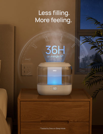 DREO 4L Smart Humidifiers for Bedroom, Top Fill Quiet Cool Mist Humidifier for Baby Large Room, Ultrasonic with Oil Diffuser, Nightlight, Auto, 32H Runtime for Home, Nursery, Plants, Works with Alexa DREO