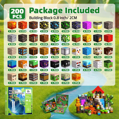 200PCS Magnetic Blocks, Toys Building Cubes Set Birthday Gifts for Kids 🍁 All In One Marketplace Canada