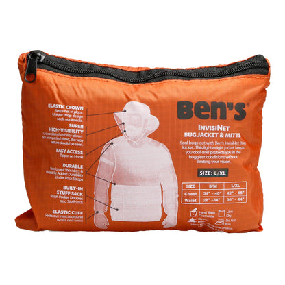 Ben's InvisiNet Bug Jacket, L/XL, multi, one size (0006-7221) Ben's