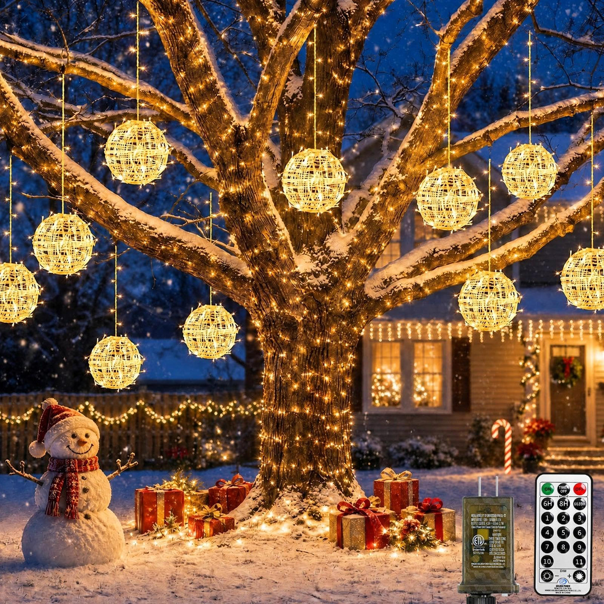 Fairdeer 8 Pack 7.9" Outdoor Christmas Balls, Warm White & Multicolor 🍁 All In One Marketplace Canada