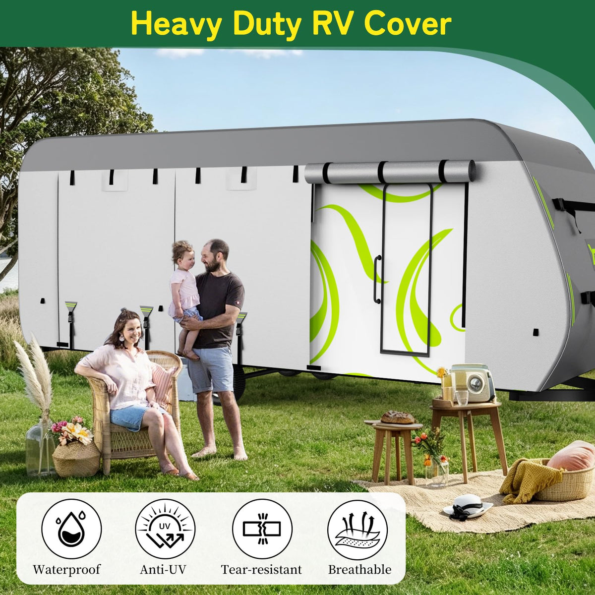 Yelmzir Travel Trailer RV Cover 24-27 ft, Rip-Stop Motorhome Camper Covers 🍁 All In One Marketplace Canada