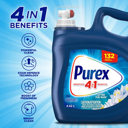 Purex After the Rain, Concentrated Liquid Laundry Detergent 4.42L/132 Loads - Available at All In One Marketplace Canada
