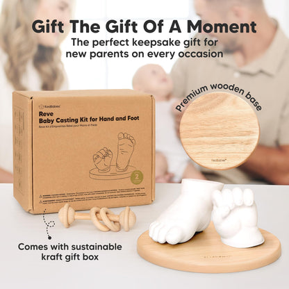 KeaBabies Baby Casting Kit Hands and Feet Mold 3D,Newborn (Round, Ash Wood) 🍁 All In One Marketplace Canada