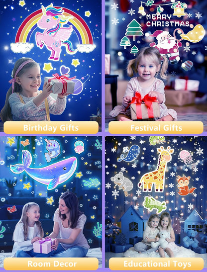 21 Sets of Films, Projector Night Light for Kids Bedroom, Ceiling, Kids Night Light Projector, Star Galaxy Projector for Baby Girls with 360° Rotation, Dimmable, Birthday, Christmas, Gifts, Room Decor 🍁 All In One Marketplace Canada