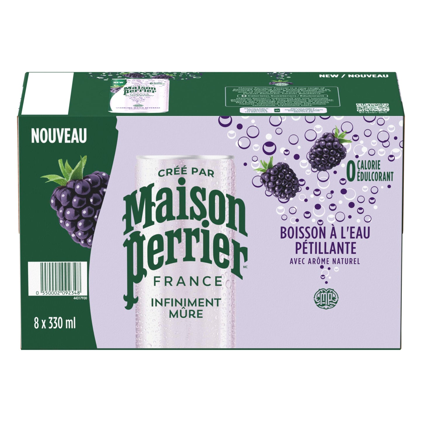 Maison Perrier Forever Blackberry, Sparkling Water Beverage, 24 x 330ml Maison Perrier