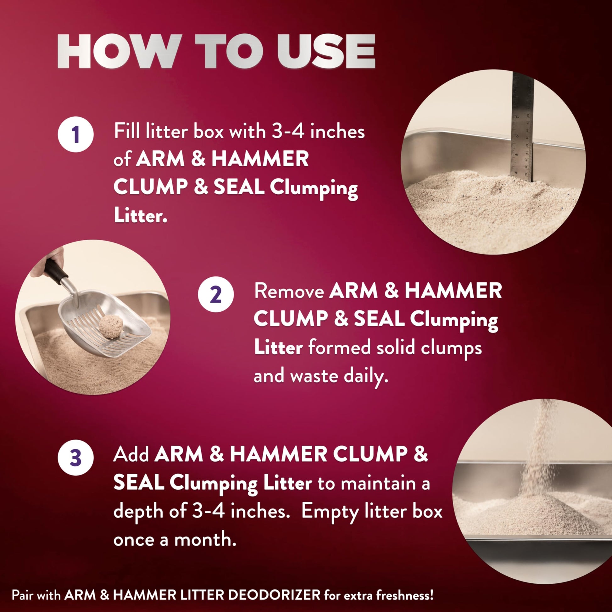 ARM & HAMMER Platinum Cat Litter Clump & Seal Complete Odour Sealing with 14 Days of Odour Control Multi-Cat, Hard Clumping Clay, 99.99% Dust Free 8.16kg (Pack of 1)