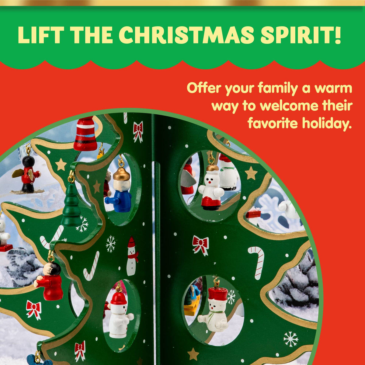 JOYIN Christmas 24 Days Countdown Advent Calendar with a Tabletop Wooden Christmas Tree and 28 Ornaments Snowman Santa Decorations for Boys, Girls and Kids Party Favors, Classroom Prizes, Xmas Gift 🍁 All In One Marketplace Canada
