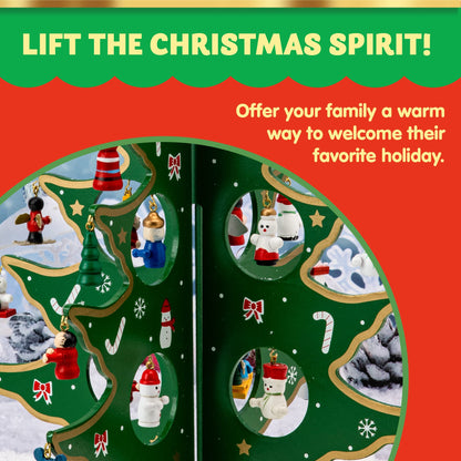 JOYIN Christmas 24 Days Countdown Advent Calendar with a Tabletop Wooden Christmas Tree and 28 Ornaments Snowman Santa Decorations for Boys, Girls and Kids Party Favors, Classroom Prizes, Xmas Gift 🍁 All In One Marketplace Canada