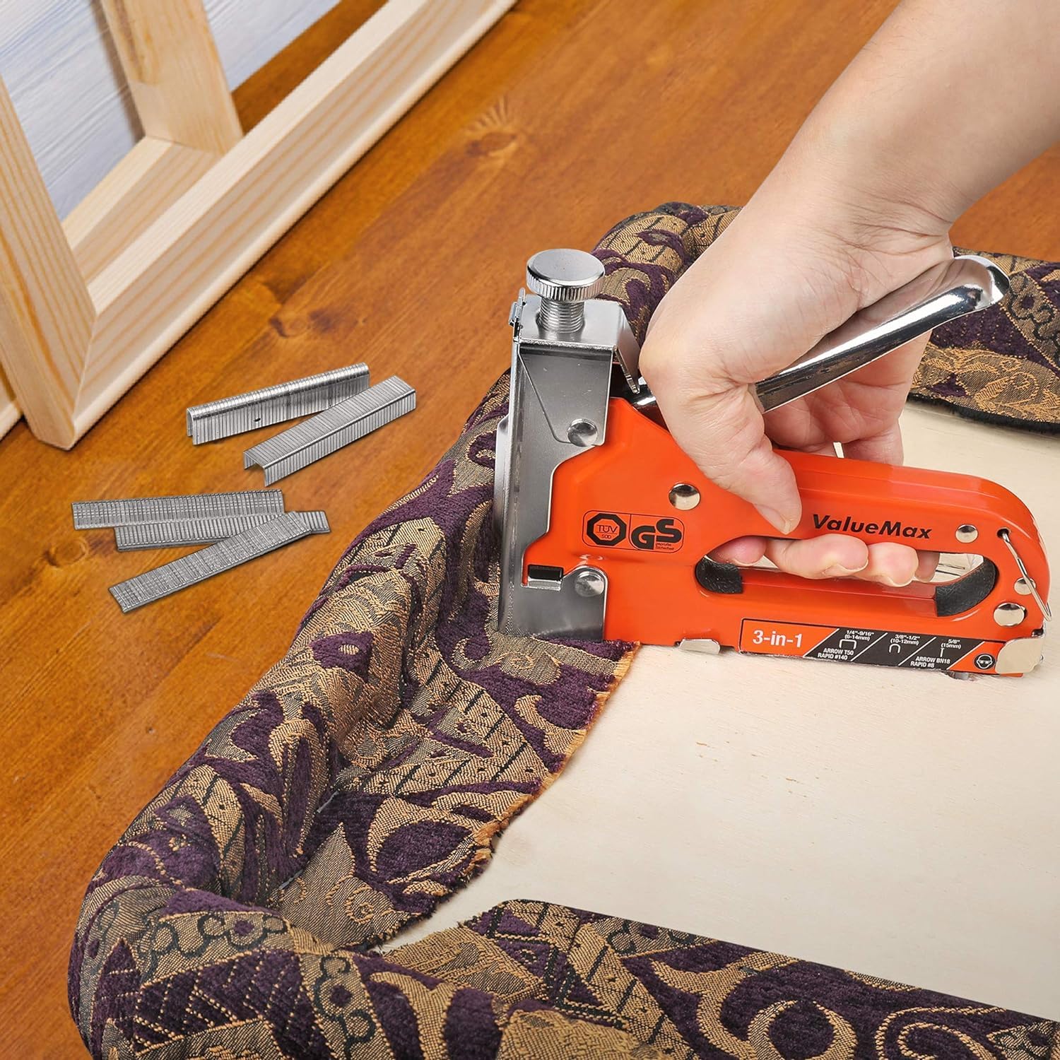 ValueMax Staple Gun Kit, 3-in-1 Stapler with 3000 Staples for Furniture, Wood, Cable, DIY, Craft, Canvas ValueMax