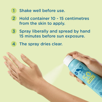 Blue Lizard Kids Mineral SPF 50 Sunscreen Spray, Broad-Spectrum UVA/UVB Protection, Water-Resistant, Zinc Oxide Formula, 142 g