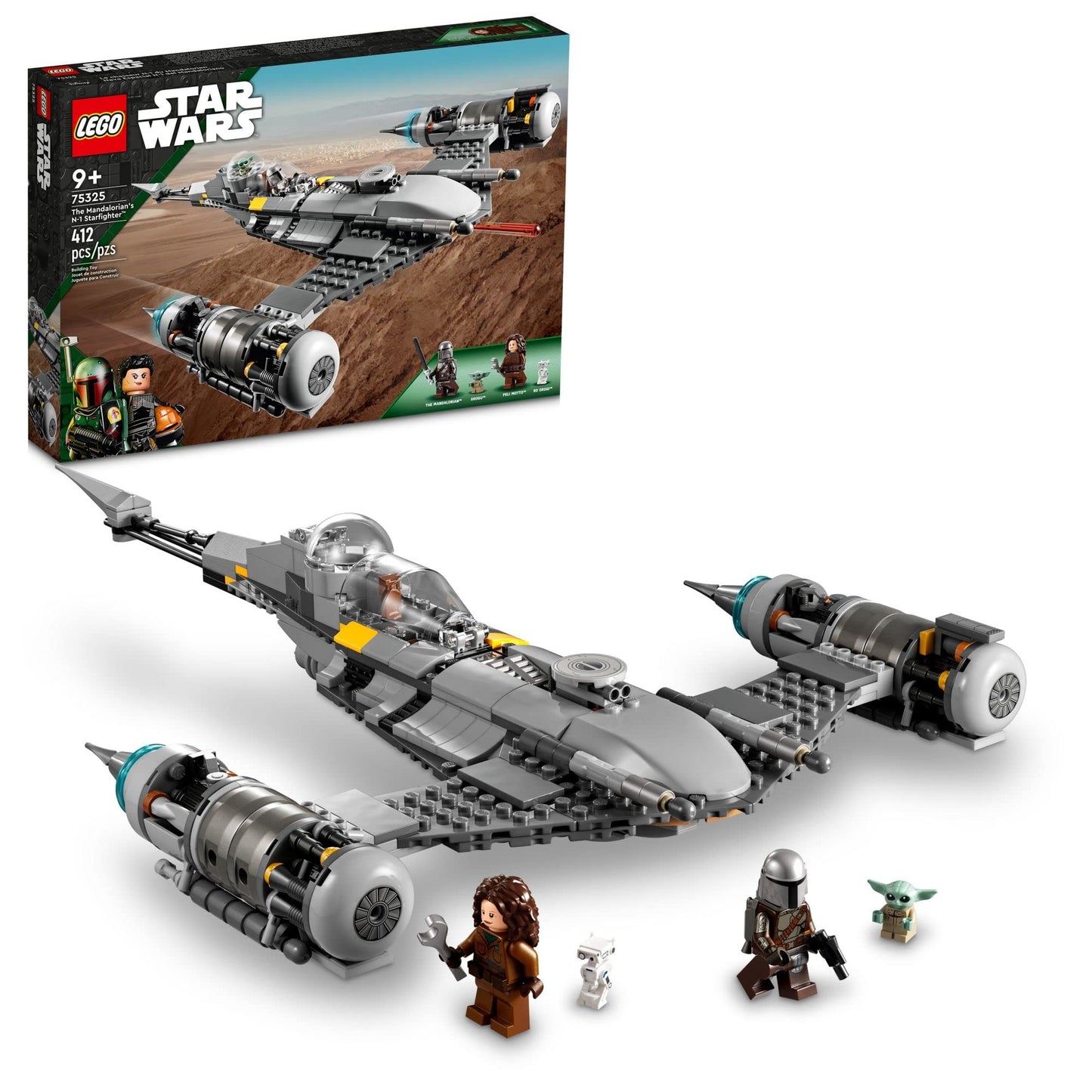 LEGO Star Wars The Mandalorian's N-1 Starfighter 75325 Building Set - The Book of Boba Fett, Featuring Baby Yoda Grogu and Droid Toy Figures, Birthday Gift idea for Kids, Boys & Girls Ages 9+ LEGO