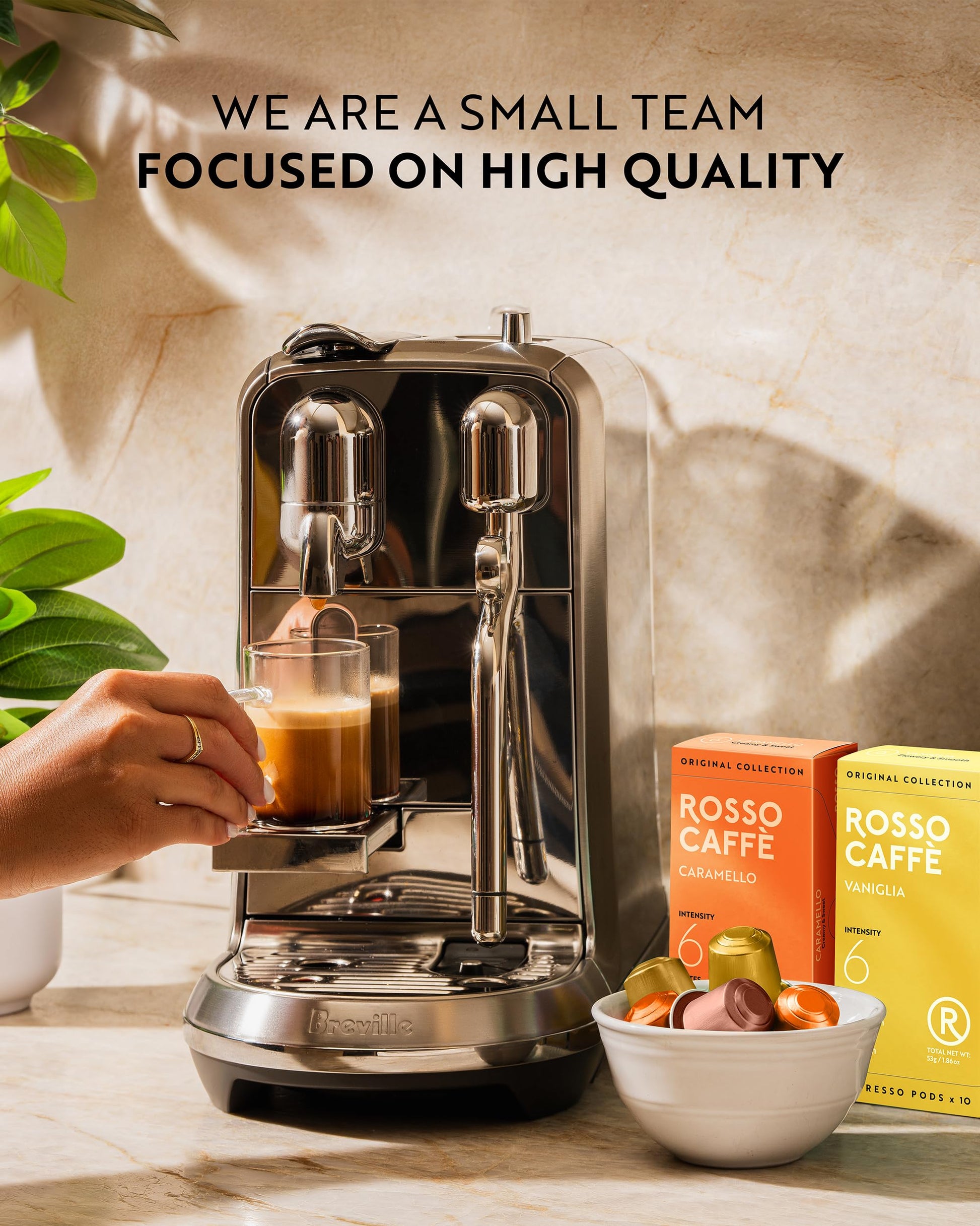 ROSSO CAFFÈ 120 Espresso Capsules for Nespresso Original Machines – Premium Flavored Coffee Pack with Vanilla, Crème Brûlée & Caramel
