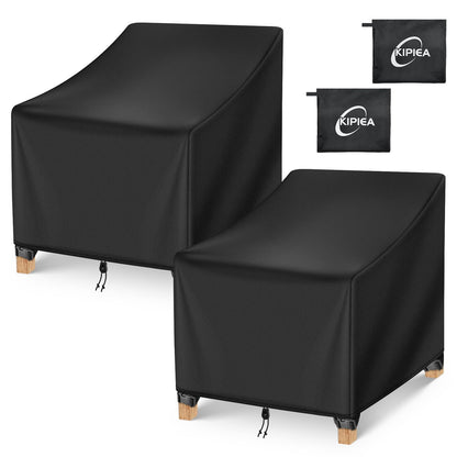 Kipiea 500D Patio Chair Covers Waterproof Winter - 2 Pack Lawn Outdoor Furniture Chair Covers with Anti UV and No Tears, No Fading (35"W x 38"D x 31"H) 🍁 All In One Marketplace Canada