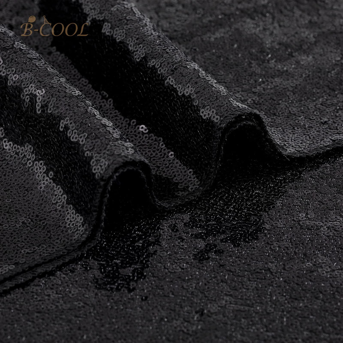 Nappe à paillettes noires B-COOL pour Halloween, chemin de table scintillant rectangulaire de 50x80 pouces pour décorations de table de mariage, anniversaire et bal de fin d'année