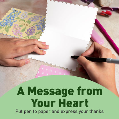 S&O Floral Thank You Cards with Envelopes – 36 Blank Cards – 4 Assorted Sunlit Meadows Designs with Gold Foil – 3.5x5" Pastel Thank You Note Cards – Pink, Green, Yellow & Blue Envelopes - Available at All In One Marketplace Canada