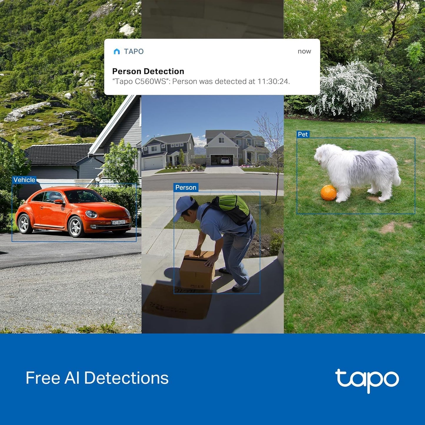Tapo 4K 8MP Pan/Tilt Outdoor Security Camera, 360° View, No Monthly Fee, Person/Vehicle & Motion AI Track, Starlight Color Night Vision, SD/Cloud Storage, Works w/Alexa & Google Home (Tapo C560WS)