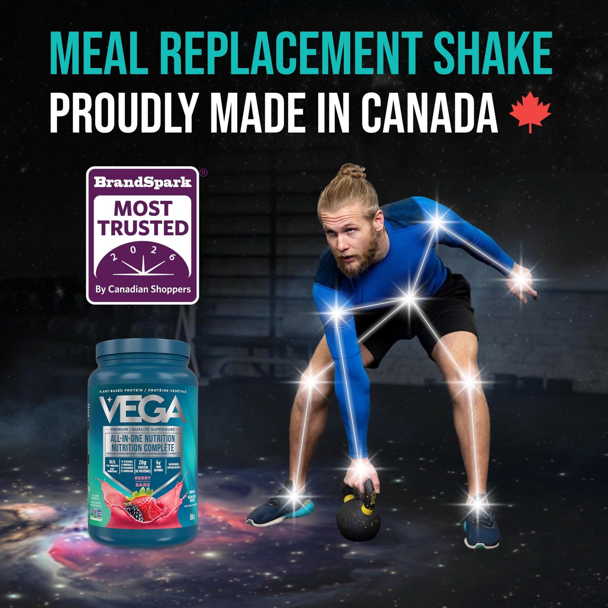 Vega Premium All-in-One Nutrition Protein Powder – 20g Plant-Based Vegan Protein, Vitamins & Probiotics, Berry, 850g (20 Servings)