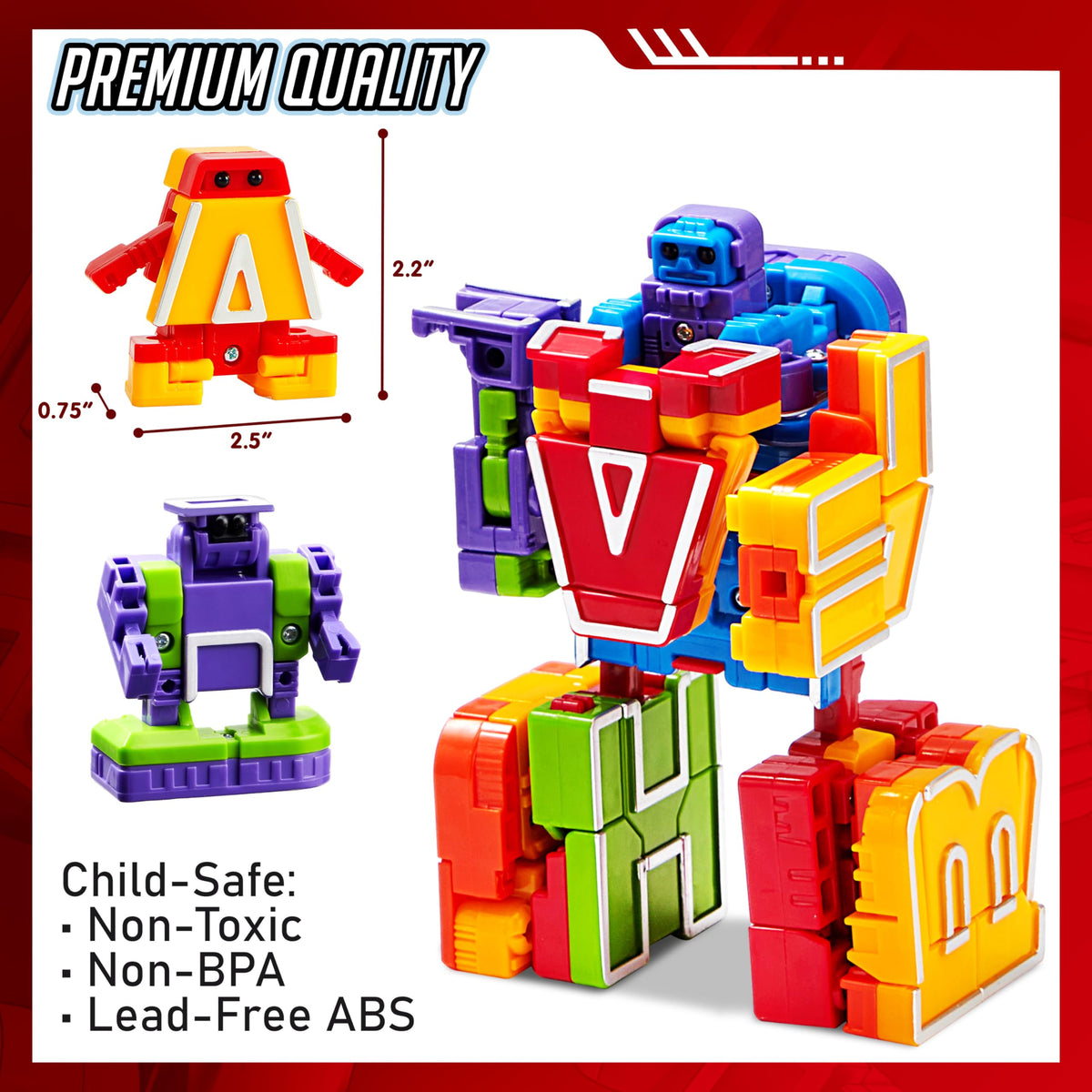 Alphabet Robots Toys for Kids, ABC Learning Toys, Alphabots, Letters, Toddlers Education Toy, Carnival Prizes, Christmas Toys, Treasure Box and Prize for Classroom 🍁 All In One Marketplace Canada