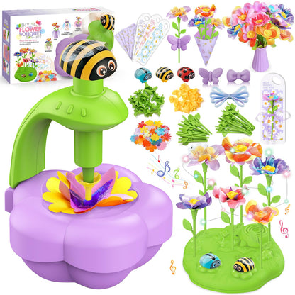 Fabric Flower Bouquets Toys, DIY Arts and Crafts Kit Toys for Kids Ages 4-8, Preschool Educational Activity Toy, Toddler Girls Christmas Birthday gifts for 4 5 6 7 8 Year Old Girl 🍁 All In One Marketplace Canada