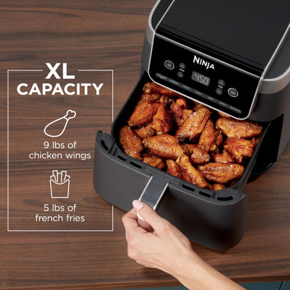 Ninja Air Fryer Pro XL 7-in-1, Max Crisp Tech, 450F for Hotter, Crispy Results, 6.5 QT Capacity, Max Crisp, Broil, Air Fry, Roast, Bake, Reheat, Dehydrate, Space Saving, AF182AMZC (Canadian Version) Ninja