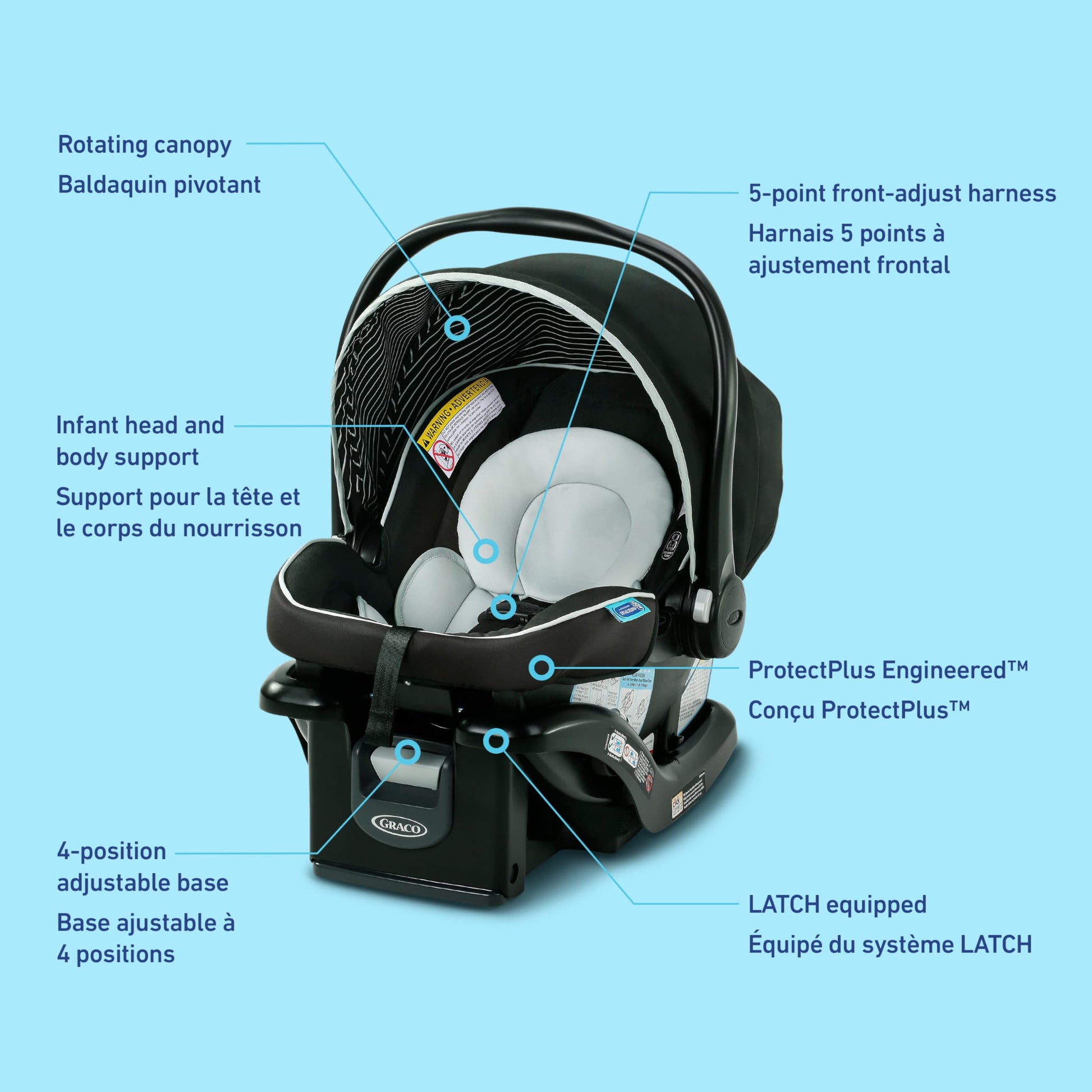 Graco SnugRide 35 Lite LX Infant Car Seat, 1.8-15.8 kg (4-35 lb), Studio Graco