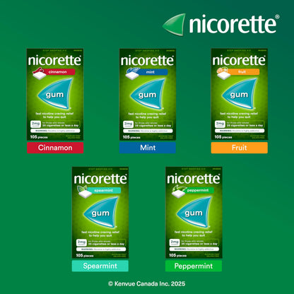 Nicorette Gum, Nicotine 4 Mg, Spearmint Flavour, Quit Smoking Aid And Smoking Cessation Aid, 210 Count Nicorette