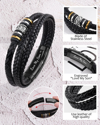 BOCHOI To My Son Bracelet Son Gifts from Mom Dad Mens Bracelet 🍁 All In One Marketplace Canada