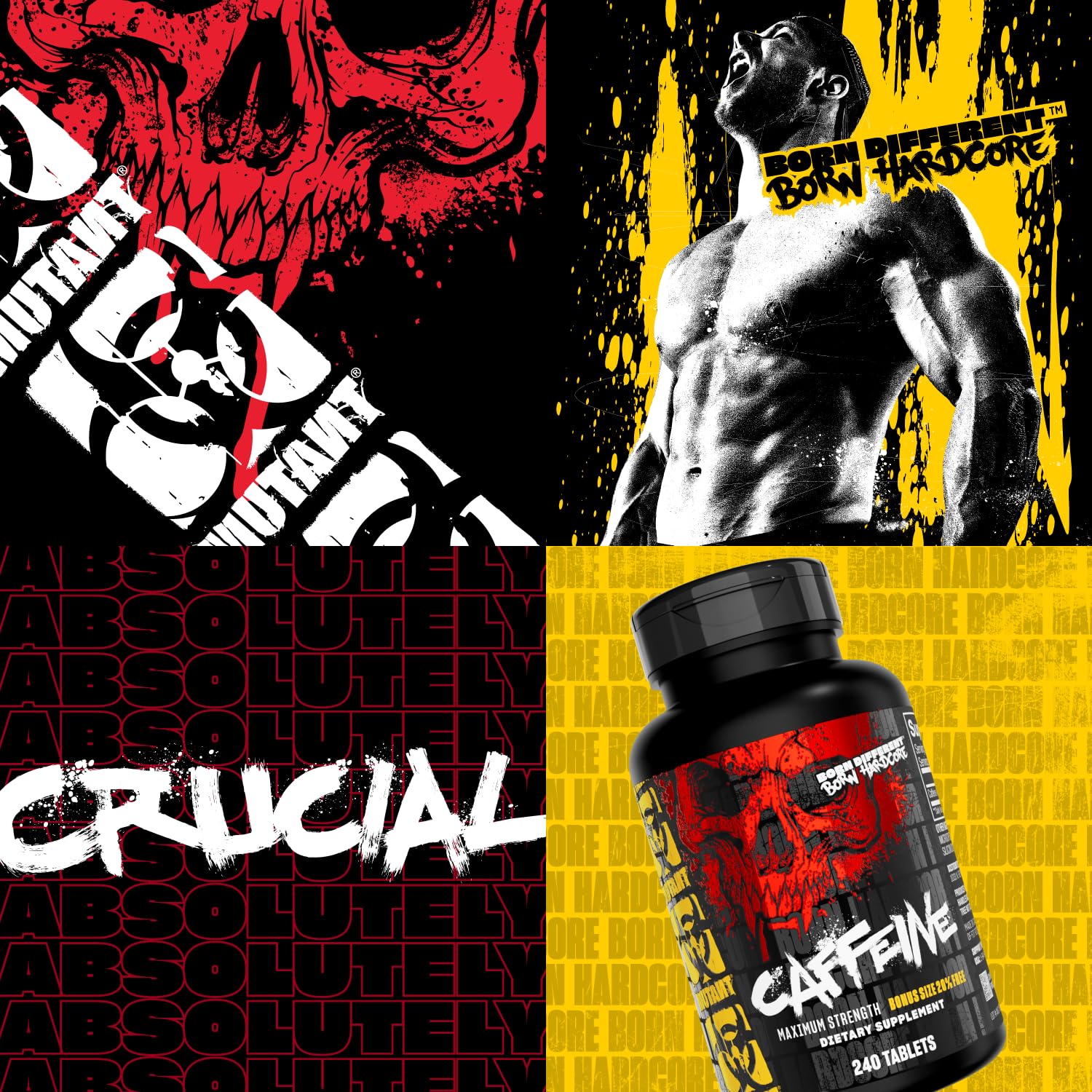 Mutant Caffeine - Maximum strength - 200mg caffeine equivalent - 240 tablets - Available at All In One Marketplace Canada