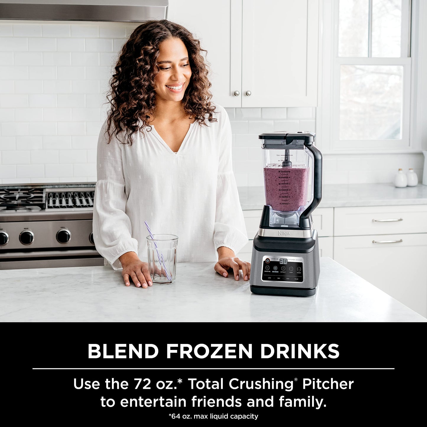 Ninja BN801C, Professional Plus Kitchen System With Auto-iQ, 72oz Pitcher, Black/Silver, 1400W (Canadian Version)