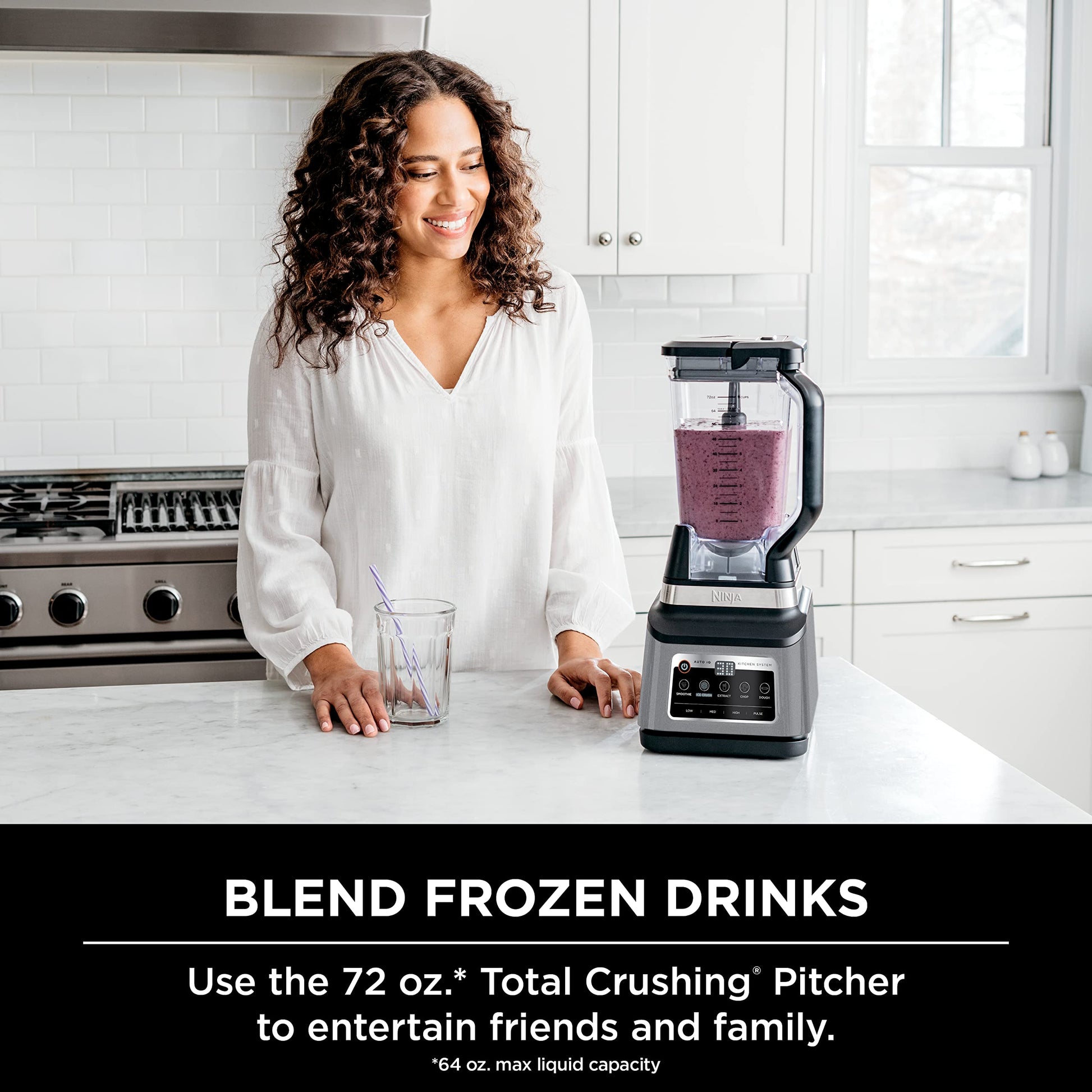 Ninja BN801C, Professional Plus Kitchen System With Auto-iQ, 72oz Pitcher, Black/Silver, 1400W (Canadian Version)